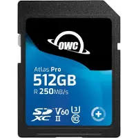 OWC Atlas Pro, 512 GB, SDXC, UHS-II, 250 MB/s, 130 MB/s, V60
