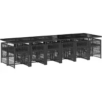 vidaXL 13-tlg. Garten-Essgruppe mit Kissen Schwarz Poly Rattan