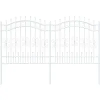 vidaXL Gartenzaun KAMPEN 240 x 166 cm Pulverbeschichteter Stahl Weiß