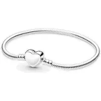 Pandora 599206C00-23 Armband - gewölbtes Herz als Verschluss - 23 cm - Silber