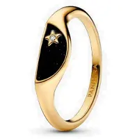 Pandora 163325C01 Damen-Siegelring Halbiert Emaille Goldfarben