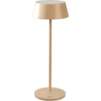 Konstsmide 7839-330 Menton USB-Tischleuchte | sandfarben | Indoor | Kabellos | 2200K/2700K | 9–20 h Akkulaufzeit | 11 x 11 x 30 cm | inkl. Ladestation