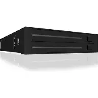 Icy Box IB-2226StS, 2bay 2.5" SATA Mobile Rack, 2x 2,5" SATA HDD to 2 SATA Host, black, optional 3cm blower, 8,89 cm (3.5"), Speicherlaufwerkbehälter, Schwarz, 2.5", SATA, SATA II, SATA III, 2.5"