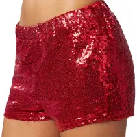 Dressforfun Faschingskostüm Pailletten Shorts Rot – Damen – Größe S