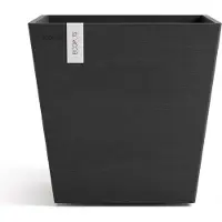 Ecopot's Blumentopf "Rotterdam 35 + Wassersystem Dunkelgrau", für innen und außen: frostsicher, bruchsicher und lichtbeständig