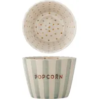 Bloomingville Chip Schale, grün/weiß, Höhe 14 cm, Keramik - , Chip, Weiß, für Küche, Keramik