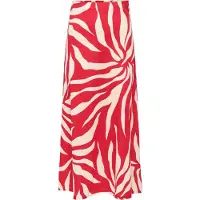 ONLY Maxirock "ONLCHIGO SAKURA LONG SKIRT WVN", Damen, Gr. L (40), barbados cherry aop:flower, Web, Obermaterial: 55% Viskose, 45% Nylon, bedruckt, knöchellang, Röcke Maxirock, Viskosemischung