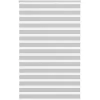 vidaXL Doppelrollo Hellgrau 150x230 cm Stoffbreite 145,9 cm Polyester