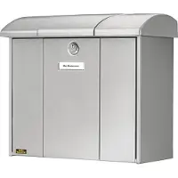 BURG-WÄCHTER Olymp 916 Si, Wandmontierter Briefkasten, Stahl, Silber, Horizontal, Schlüssel, Oben