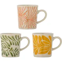 Bloomingville – Fauni Tasse – Mehrfarbiges Steingut – 3er-Set