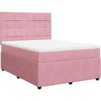 Syfax Boxspringbett mit Matratze Rosa 140x190 cm Samt