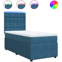 Syfax Boxspringbett mit Matratze Blau 100x200 cm Samt