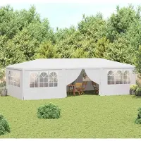 vidaXL "2026 Promotion" Profi-Partyzelt mit Seitenwänden 4×9 m Weiß 90 g/m² - Pavillons & Partyzelte CC26680
