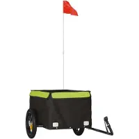 Syfax Fahrradanhänger Schwarz und Grün 30 kg Eisen