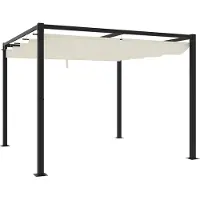 vidaXL "im Angebot" Gartenpavillon mit Ausziehbarem Dach Creme 3x3 m Stahl - Pavillons & Partyzelte CC17509
