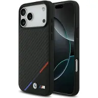 BMW Case M Carbon Tricolor Line MagSafe for iPhone 17 Pro Max black