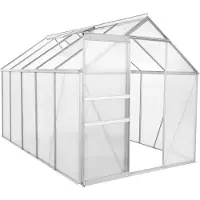 HABITAT ET JARDIN Gartengewächshaus aus Polycarbonat 310 x 190 x 195 cm "Basilikum" - 5,89 m² - Grau