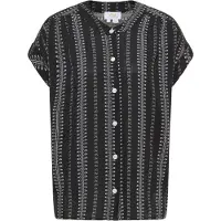 Usha kurzarmbluse Damen schwarz weiss