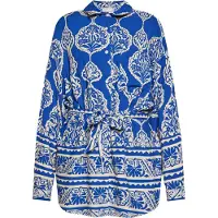 Usha Bluse Damen royalblau Creme