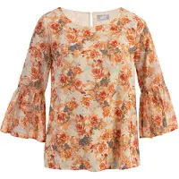 Usha Bluse Damen Orange Hellgelb