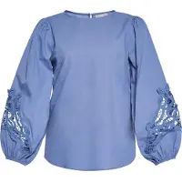 Usha Bluse Damen Denimblau