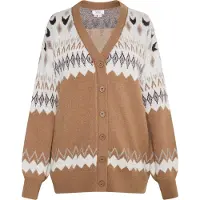 Usha Strickcardigan Damen Kamel Mehrfarbig