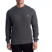 U.s. polo assn. Herren Rundhals-Pullover mit Zopfmuster US40173042