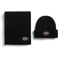 Juicy Couture Wappen Unisex Erwachsene Schwarzes Hut- und Schal-Set - Einheitsgröße