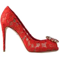 Dolce&Gabbana Spitzen Peeptoe Pumps mit hohem Absatz