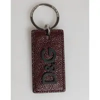 Dolce&Gabbana Dunkelbrauner Leder Logo Metallring Herren Schlüsselanhänger Schlüsselring