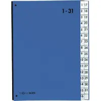 Pagna Pultordner Color 1 - 31, auch für Überformate, numerisch, Polypropylen, blau
