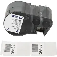 Brady M5-129-461, Polyester, Schwarz auf weiss/Transparent, 38.10 x 31.75(57.15) mm, selbstlaminier
