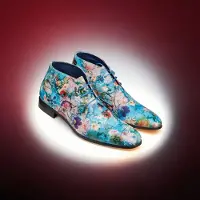 Lureaux Azure Bloom High - - Schöne bunte Schuhe - Einzigartiger Druck - Herren