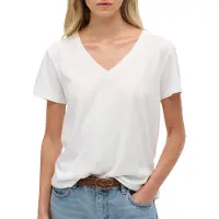 Superdry T-Shirt "STUDIOS SLUB EMB VEE TEE" Baumwollmischung, relaxed fit