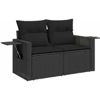 vidaXL Gartensofa-set mit Kissen 8 pcs Schwarz Poly-Rattan