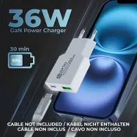 Prio 36W GaN-Netzteil PD PPS (USB-C) + QC 3.0 (USB-A) weiß