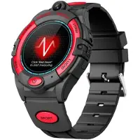 EKO , IPX7 Wasserdichte Smartwatch 4G GPS Kamera mit Kompass, Schwarz / Rot