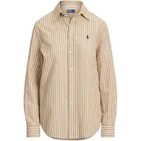 Ralph Lauren für Damen. 211971514501 Hemd aus Baumwolle und Leinen Classic Fit braun (S), Lässig, Langarm