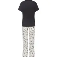 Vivance Pyjama mehrfarbig Gr. 32/34 für Damen. Rundhals und Allover-Druck. Bequem