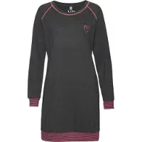 Vivance Nachthemd mehrfarbig Gr. 32/34 für Damen. Rundhals und Druck, Kontrastnähte, Kontraststreifen. Loose Fit