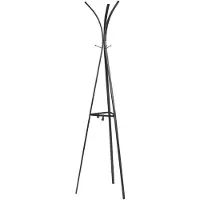 Helloshop26 Garderobe - - Minimalistisches Design - Schwarzes Stahl - 181 x 53 x 53 cm - 6 Haken