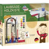 Pebaro Laubsäge Set 16 tlg., Holzkiste gefüllt mit Werkzeug + Arbeitsplatte