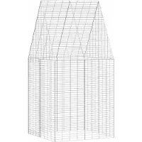 vidaXL Hasenkäfig Silber 100 x 100 x 210 cm Verzinkter Stahl