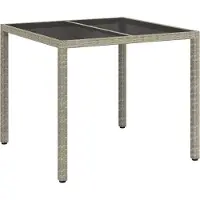 vidaXL Gartentisch Grau 90 x 90 x 75 cm Poly-Rattan