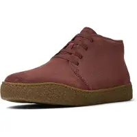 Camper für Herren. K300467-014 Peu Terreno burgunderfarbene Lederstiefeletten (41), Wohnung, Schnürsenkel, Lässig, Bordeaux