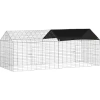 vidaXL Hasenkäfig Silber 200 x 78 x 78 cm Verzinkter Stahl