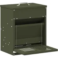 vidaXL Hühnertretfeeder Olive Grün 33 x 42 x 40 cm Kaltgewalzter Stahl