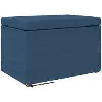 vidaXL Hocker Blau 61 x 41 x 40 cm Stoff und Pressholz