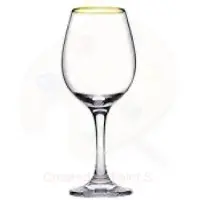 Pasabahce Satz von 6 Kelchen Amber Goldrand Glas, Transparent, Cl 46