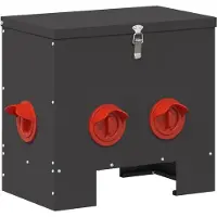 vidaXL Hühnerfütterer Schwarz 40,5 x 25 x 38 cm Kaltgewalzter Stahl